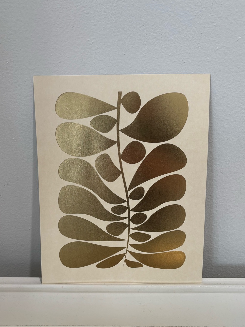 Minted Gold Foil Leaf Art Print